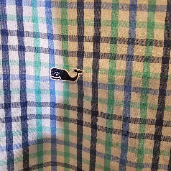 Vineyard Vines Button Down Dress Shirt Medium Men's Long Sleeve The Whale Shirt - Picture 5 of 5